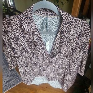 Anthropologie Animal Print Top